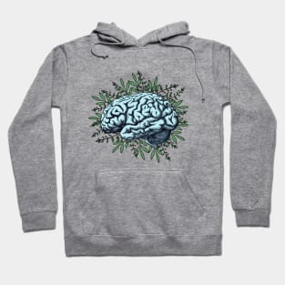 Brain,leaves,positivity, creativity, right hemisphere brain, health, Mental, mind Hoodie